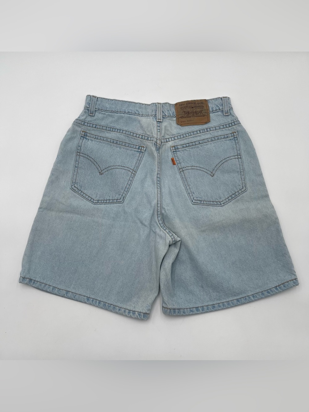 VTG 90s Levis Women’s 950 Sz 11 Relaxed Orange Tab Blue Jean Shorts Jorts USA - Picture 2 of 8